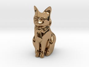 Business Cat in Polished Brass