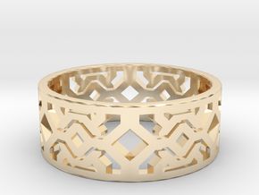 Octal Geometry  Ring Size 6 in 14k Gold Plated Brass
