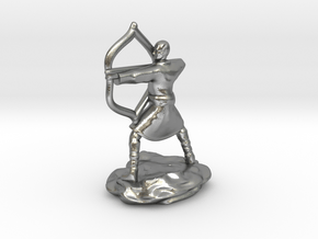 Elf Monk In Robes With LongBow in Natural Silver