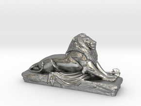 Lion sculpture  in Natural Silver