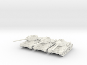 1/160 T-34-85 tank (3) in White Natural Versatile Plastic