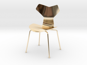 Grand Prix Style Stacking Chair 1/12 Scale in 14k Gold Plated Brass