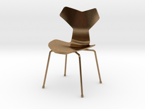 Grand Prix Style Stacking Chair 1/12 Scale in Natural Brass