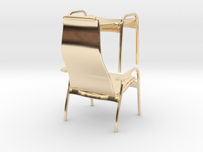 Lamino Style Chair & Stool 1/12 Scale in 14k Gold Plated Brass