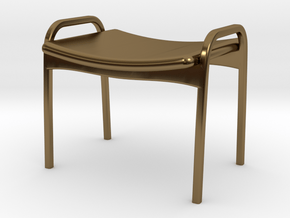 Lamino Style Stool 1/12 Scale in Polished Bronze