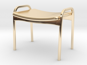 Lamino Style Stool 1/12 Scale in 14k Gold Plated Brass