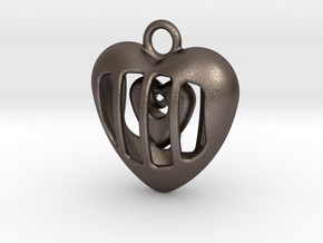 YOUR HEART IN MY HEART in Polished Bronzed Silver Steel