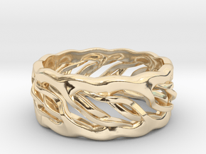 Earth Weave Ring (select a size) in 14k Gold Plated Brass