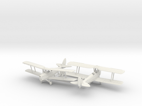 1/144 de Havilland DH82 Tiger Moth x2 in White Natural Versatile Plastic
