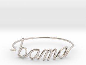BAMA Wire Bracelet (Alabama) in Rhodium Plated Brass