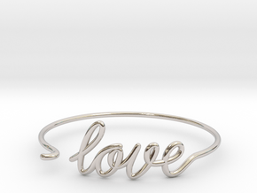 Love Wire Bracelet in Rhodium Plated Brass