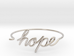 Hope Wire Bracelet in Rhodium Plated Brass