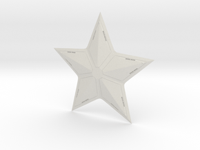 Cap Star in White Natural Versatile Plastic
