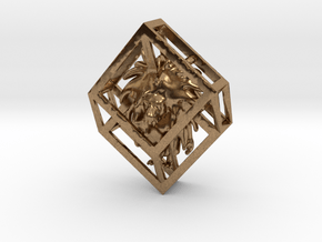 Wumpus in Hypercube Pendant in Natural Brass