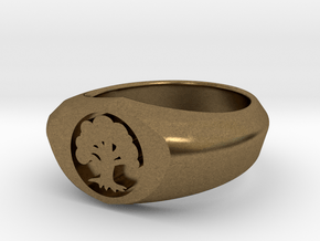 MTG Forest Mana Ring (Size 7) in Natural Bronze