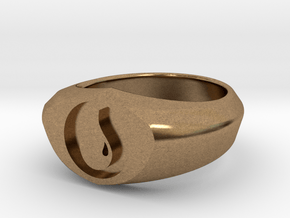 MTG Island Mana Ring (Size 7) in Natural Brass