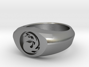 MTG Mountain Mana Ring (Size 7) in Natural Silver