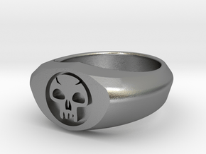 MTG Swamp Mana Ring (Size 7) in Natural Silver
