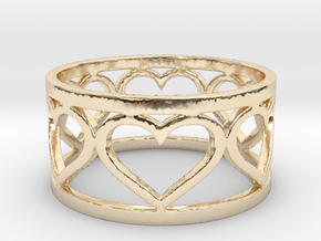 Caged Heart Ring V1 Ring Size 8 in 14K Yellow Gold