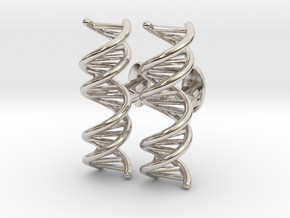 DNA Cufflink in Rhodium Plated Brass