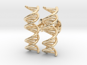 DNA Cufflink in 14k Gold Plated Brass