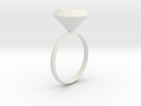 Diamond ring in White Natural Versatile Plastic