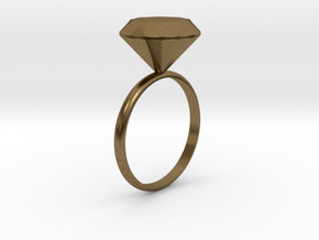 Diamond ring in Natural Bronze