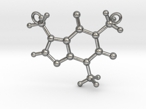 Caffeine Molecule Necklace in Natural Silver