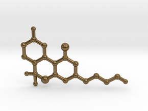 THC Molecule Keychain in Natural Bronze