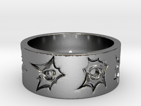 Outlaw Bullet Holes Ring Size 12 in Polished Silver