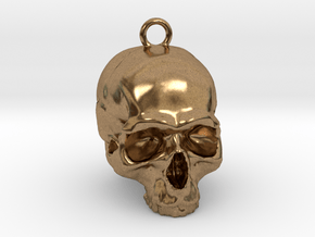 Skull Pendant 2 in Natural Brass