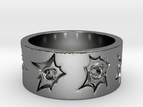 Outlaw Bullet Holes Ring Size 10 in Polished Silver