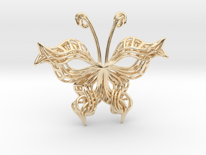 Butterfly Pendant in 14k Gold Plated Brass
