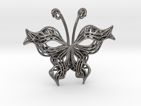 Butterfly Pendant in Polished Nickel Steel