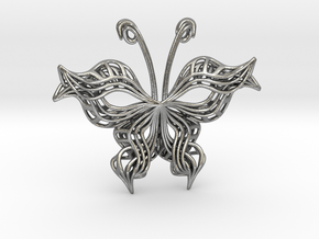 Butterfly Pendant in Natural Silver