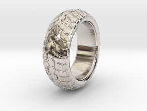 K60 - Tire ring in Rhodium Plated Brass: 6.5 / 52.75