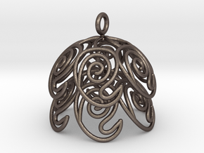 Mango Jhumka - Indian Bell earrings in Polished Bronzed Silver Steel