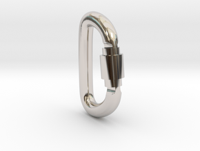 Carabiner Pendant (Large) in Rhodium Plated Brass
