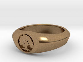 MTG Forest Mana Ring (Size 15 1/2) in Natural Brass