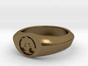 MTG Forest Mana Ring (Size 15 1/2) in Natural Bronze