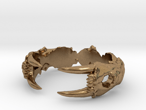 Saber-toothed Cat Ring in Natural Brass