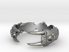 Saber-toothed Cat Ring in Natural Silver