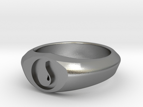 MTG Island Mana Ring (Size 15 1/2) in Natural Silver