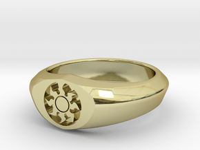 MTG Plains Mana Ring (Size 15 1/2) in 18k Gold Plated Brass