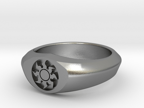 MTG Plains Mana Ring (Size 15 1/2) in Natural Silver