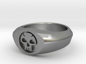 MTG Swamp Mana Ring (Size 8) in Natural Silver