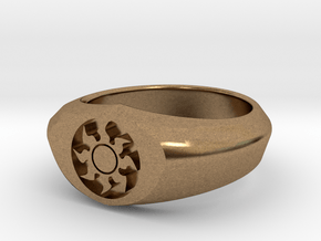 MTG Plains Mana Ring (Size 8) in Natural Brass