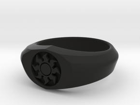 MTG Plains Mana Ring (Size 8) in Black Natural Versatile Plastic