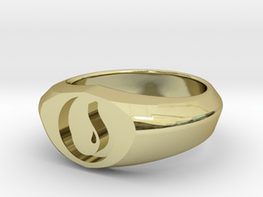 MTG Island Mana Ring (Size 8) in 18k Gold Plated Brass