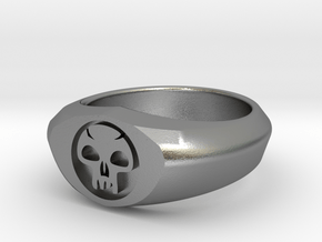 MTG Swamp Mana Ring (Size 8 1/2) in Natural Silver